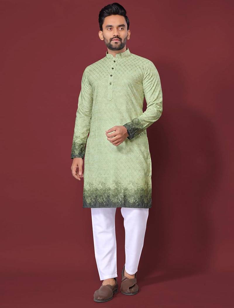 Green multicolour kurta