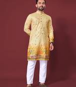 Yellow multicolour kurta