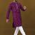 Men's purple matka silk silver zari with embroidery butti work kurta set