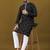 Men's black matka silk silver zari with embroidery butti work kurta set