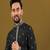 Men's black matka silk silver zari with embroidery butti work kurta set