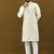 Men's off white matka silk silver zari with embroidery butti work kurta set