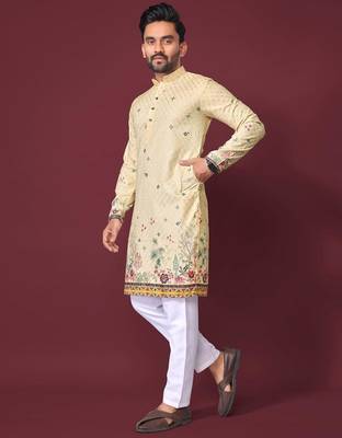 Light yellow multicolour kurta 2