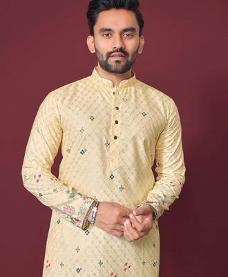 Light yellow multicolour kurta 4