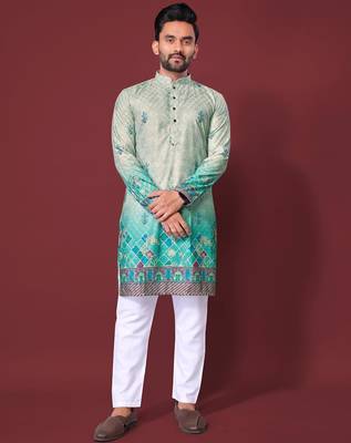 Light green multicolour kurta 1