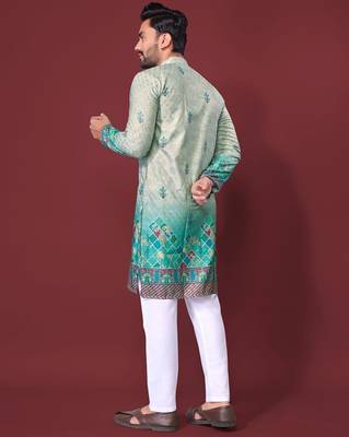 Light green multicolour kurta 3