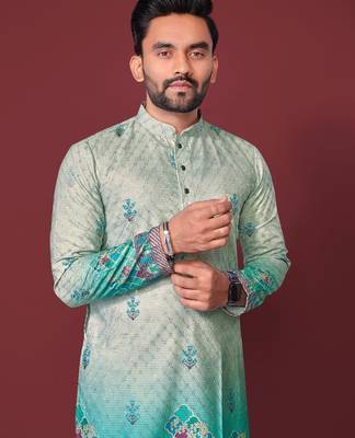 Light green multicolour kurta 4