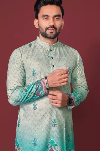 Light green multicolour kurta