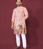 Light pink multicolour kurta