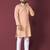 Orange solid soft jacquard silk straight kurta