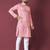 Pink solid soft jacquard silk straight kurta
