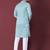 Sky blue solid soft jacquard silk straight kurta