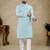 Light blue lucknowi work silk straight kurta