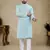 Light blue lucknowi work silk straight kurta