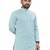 Light blue lucknowi work silk straight kurta