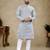 Grey lucknowi work silk straight kurta