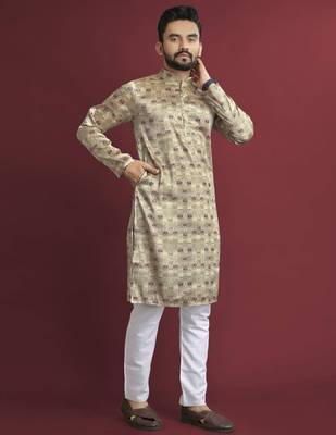 Multicolour printed pure silk straight kurta 4