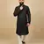 Black sequence work soft silk straight kurta pyjama