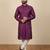 Wine sequence work soft silk straight kurta pyjama