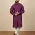Wine sequence work soft silk straight kurta pyjama