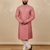 Pink sequence work soft silk straight kurta pyjama