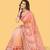 Peach Color Embroidered Organza Silk Saree