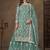Sea green net embroidered palazzo suit
