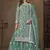 Sea green net embroidered palazzo suit