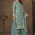 Sea green net embroidered palazzo suit