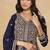 Navy blue georgette embroidered anarkali suit