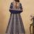 Navy blue georgette embroidered anarkali suit