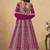 Purple georgette embroidered anarkali suit