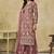 Onion pink net embroidered palazzo suit