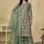 Light green net embroidered palazzo suit