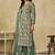 Light green net embroidered palazzo suit
