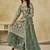 Light green net embroidered palazzo suit