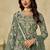 Light green net embroidered palazzo suit
