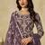 Lavender net embroidered palazzo suit