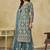 Sky blue net embroidered palazzo suit