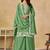 Parrot green chinon silk embroidered designer plazzo suit
