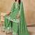 Parrot green chinon silk embroidered designer plazzo suit