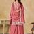 Peach chinon silk embroidered palazzo suit