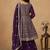 Purple georgette embroidered deigner palazzo suit