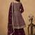 Maroon georgette embroidered deigner palazzo suit