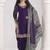 Violet roman silk mirror work patiala suit