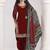 Maroon roman silk mirror work patiala suit