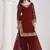 Maroon roman silk mirror work patiala suit