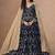 Blue georgette embroidered anarkali werddind wear suit