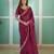 Elegant magenta rangoli silk saree with intricate coding work