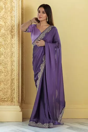 Elegant plum rangoli silk saree with intricate coding work